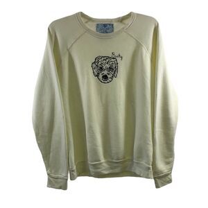 Staud Cream Embroidered Buddy Sweatshirt Size L